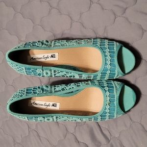 American Eagle Open Toe Wedges